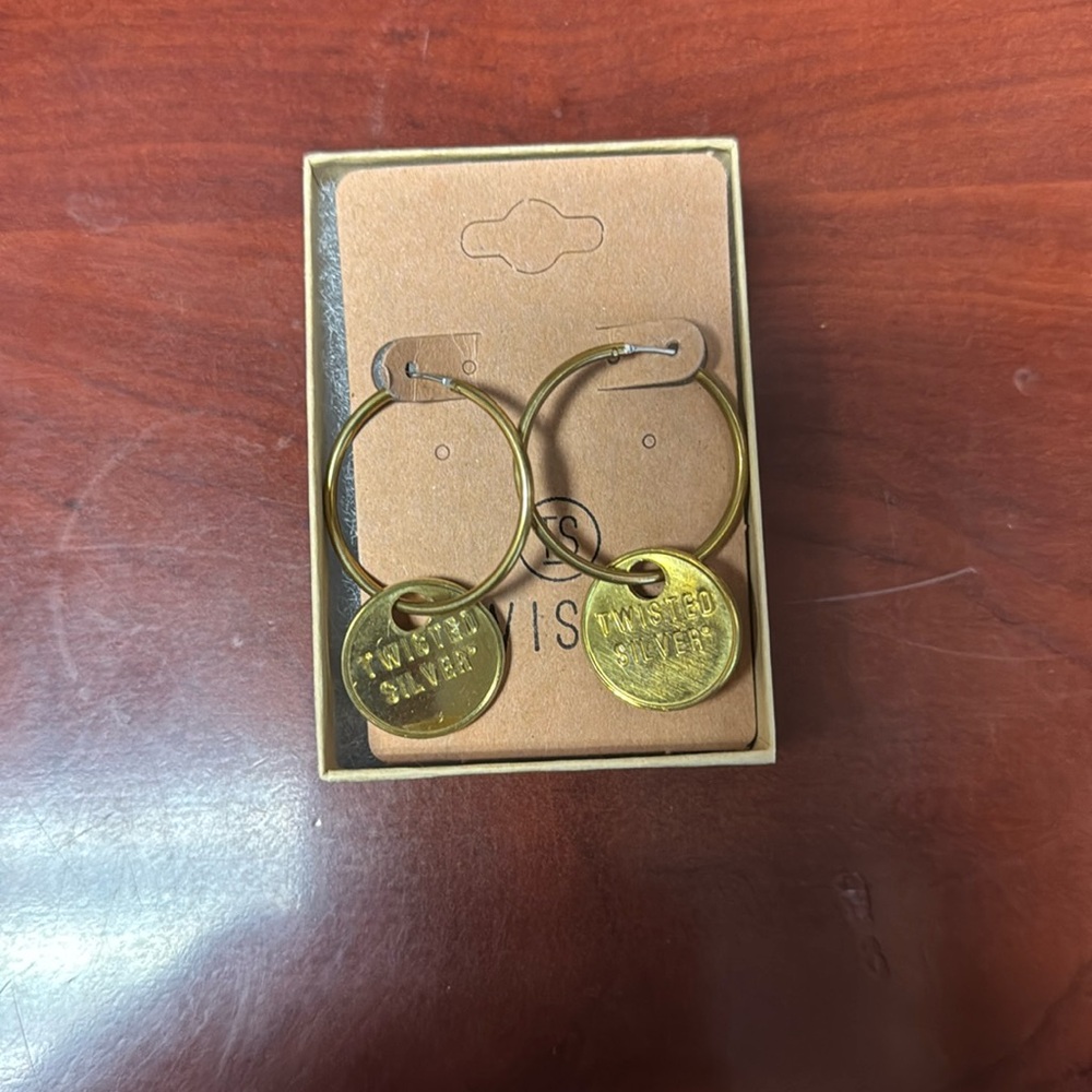 Twisted Silver Brand Brass Hoops